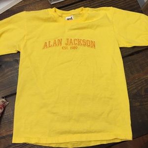 Vintage Alan Jackson yellow youth tee M country
